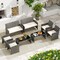 4-Piece Outdoor Patio Furniture Set with Cushions Mix Gray PE Rattan Loveseat